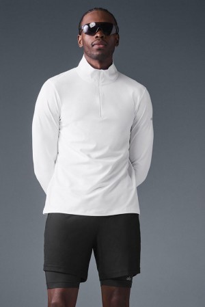 Manga Larga Alo Yoga Conquer 1/4 Zip Reform Hombre Blancos | Mexico HUZ-650832