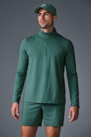 Manga Larga Alo Yoga Conquer 1/4 Zip Reform Hombre Winter Ivy | Mexico BAM-314798
