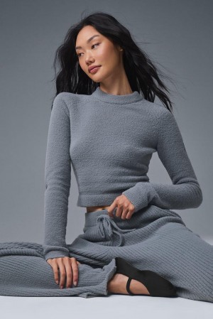 Manga Larga Alo Yoga Snuggle Up Mujer Grises | Mexico XEU-950147
