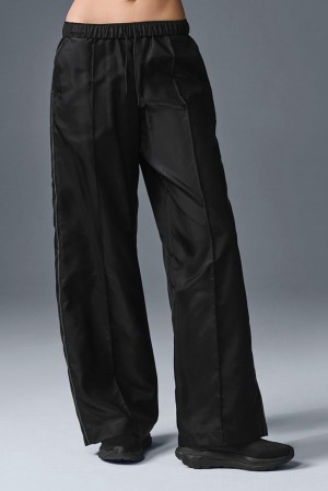 Pantalon Alo Yoga Afterglow Wide Leg Track Mujer Negros | Mexico XPR-460259