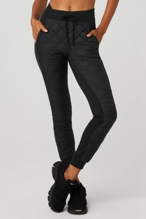 Pantalon Alo Yoga Airbrush Winter Warm High-Waist Moto Mujer Negros | Mexico LFB-720491