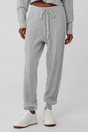 Pantalon Alo Yoga Cable Knit Winter Bliss Mujer Grises | Mexico DSY-796823