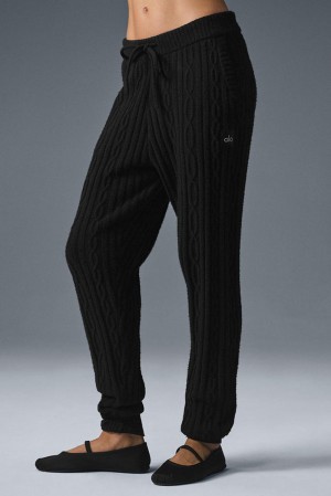 Pantalon Alo Yoga Cable Knit Winter Bliss Mujer Negros | Mexico NCX-954687