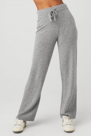 Pantalon Alo Yoga Cashmere High-Waist Jet Set Wide Leg Mujer Grises | Mexico WIC-546928