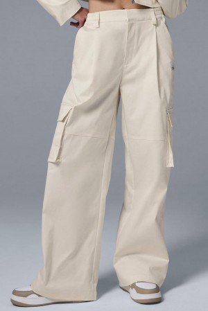 Pantalon Alo Yoga High-Waist Night Out Cargo Mujer Ivory | Mexico OWJ-053819