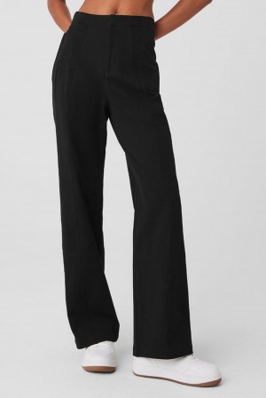 Pantalon Alo Yoga High-Waist On Point Moto Mujer Negros | Mexico ZHX-182450