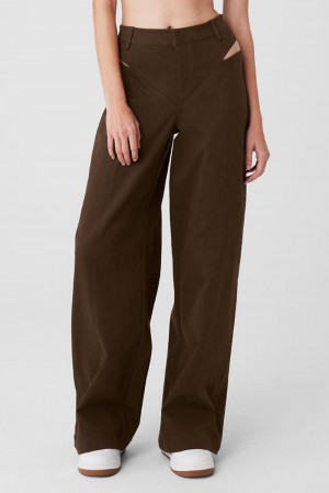 Pantalon Alo Yoga High-Waist Risk Taker Mujer Espresso | Mexico FLR-304697