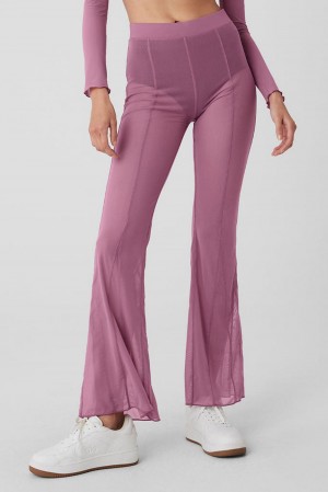 Pantalon Alo Yoga Mesh High-Waist Flicker Mujer Soft Mulberry | Mexico LOK-652109
