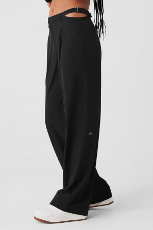 Pantalon Alo Yoga Mid-Rise Showdown Mujer Negros | Mexico WIL-604589