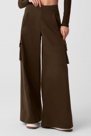 Pantalon Alo Yoga Show Off Cargo Wide Leg Mujer Espresso | Mexico UPR-983267
