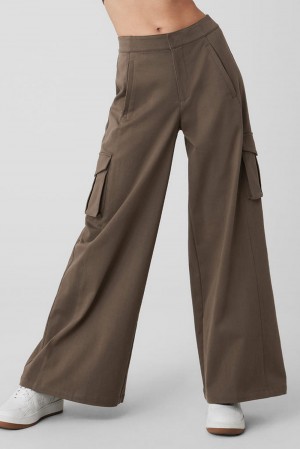 Pantalon Alo Yoga Show Off Cargo Wide Leg Mujer Verde Oliva | Mexico CFH-570816