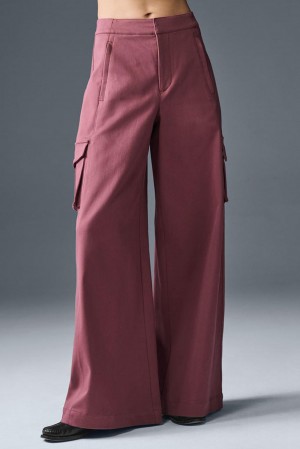 Pantalon Alo Yoga Show Off Cargo Wide Leg (Regular) Mujer Vino | Mexico VER-648721