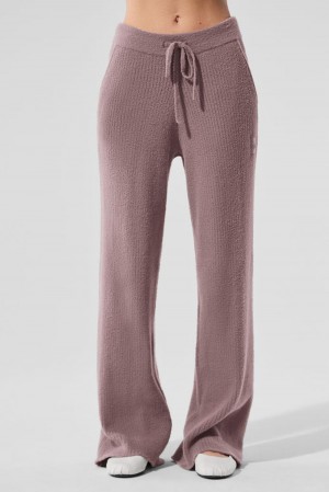 Pantalon Alo Yoga Snuggle Up Sweater High-Waist Wide Leg Mujer Mushroom | Mexico DFW-405681