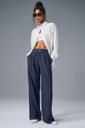 Pantalon Alo Yoga Suit Up (Long) Mujer Azul Marino | Mexico ZHN-180579