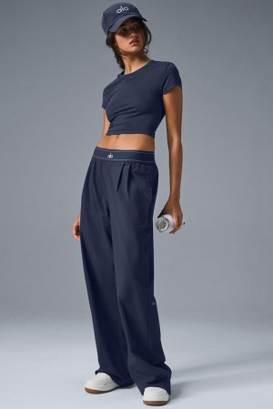 Pantalon Alo Yoga Suit Up (Regular) Mujer Azul Marino | Mexico EBI-458276