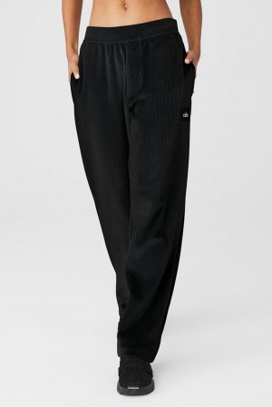 Pantalon Alo Yoga Velour Baller Mujer Negros | Mexico YQO-304129