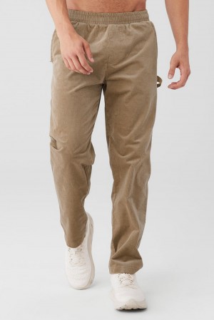 Pantalon Deportivo Alo Yoga Corduroy District Hombre Gravel | Mexico DGI-135428