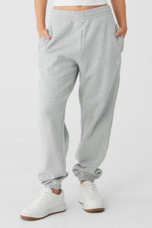 Pantalon Deportivo Alo Yoga Cuffed Renown Heavy Weight Mujer Grises | Mexico UAI-293061