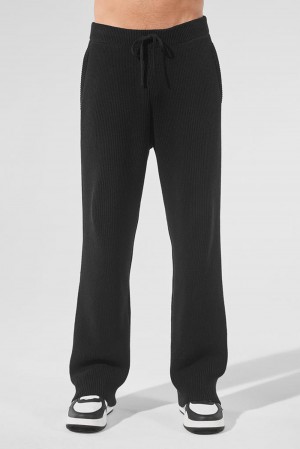 Pantalon Deportivo Alo Yoga Domain Rib Knit Hombre Negros | Mexico MQC-816309