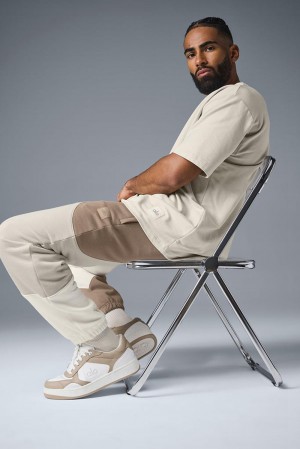 Pantalon Deportivo Alo Yoga Make Waves Hombre Ivory / Bone / Gravel | Mexico NGI-401739
