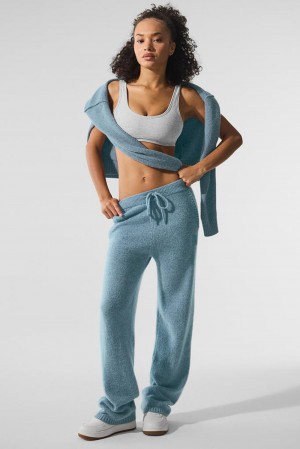 Pantalon Deportivo Alo Yoga New Class Cashmere Mujer Azules | Mexico LES-561289