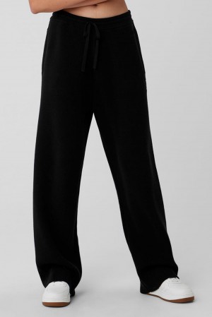 Pantalon Deportivo Alo Yoga Scholar Straight Leg Mujer Negros | Mexico XFJ-175342