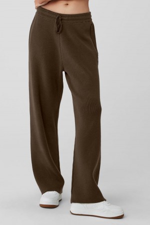 Pantalon Deportivo Alo Yoga Scholar Straight Leg Mujer Espresso | Mexico BPZ-790425