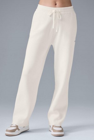 Pantalon Deportivo Alo Yoga Scholar Straight Leg Mujer Ivory | Mexico IHY-065842