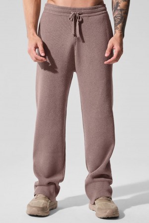 Pantalon Deportivo Alo Yoga Scholar Straight Leg Hombre Mushroom Heather | Mexico MCN-192586