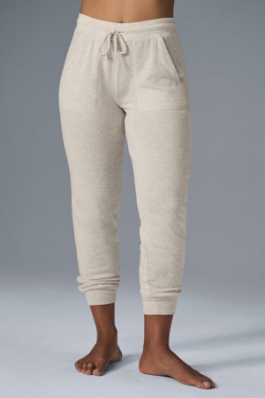 Pantalon Deportivo Alo Yoga Soho Mujer Oatmeal Heather | Mexico BUL-795861