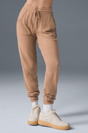Pantalon Deportivo Alo Yoga Soho Mujer Toasted Almond | Mexico UEV-743815