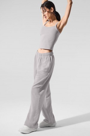 Pantalon Deportivo Alo Yoga Washed Accolade Straight Leg Mujer Grises Azules | Mexico CEA-019548
