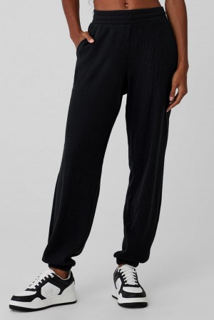 Pantalon Jogger Alo Yoga Waffle Weekend Escape Mujer Negros | Mexico QAS-430167