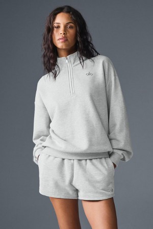 Pullover Alo Yoga Accolade 1/4 Zip Mujer Grises | Mexico DUW-978324