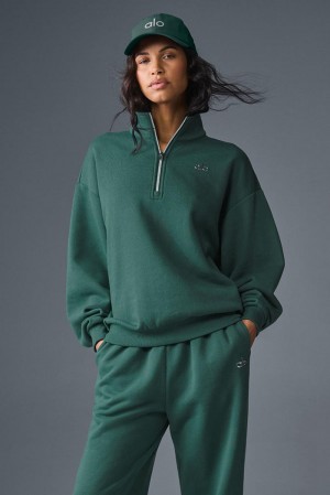 Pullover Alo Yoga Accolade 1/4 Zip Mujer Winter Ivy | Mexico KCJ-653247