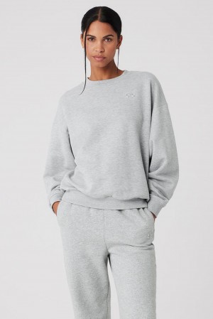 Pullover Alo Yoga Accolade Crew Neck Mujer Grises | Mexico ATK-745623