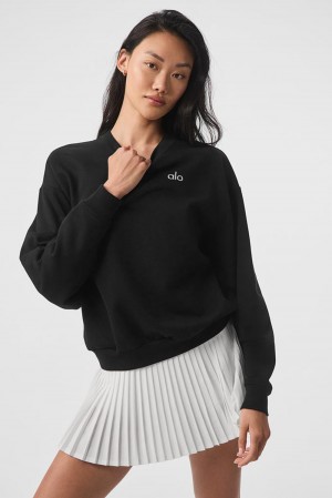 Pullover Alo Yoga Accolade Crew Neck Mujer Negros | Mexico VEZ-730412
