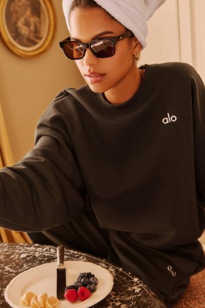 Pullover Alo Yoga Accolade Crew Neck Mujer Espresso | Mexico ZHE-372180