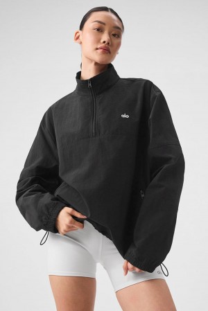 Pullover Alo Yoga Lightweight Takeaway Track Mujer Negros | Mexico TJD-957412