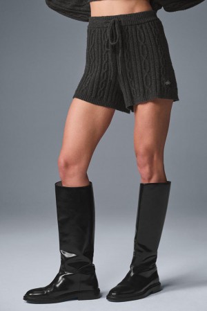 Short Alo Yoga Cable Knit Winter Bliss Mujer Azules Grises | Mexico KXD-952361