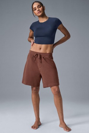 Short Alo Yoga Chill Mujer Chestnut | Mexico PTY-819405