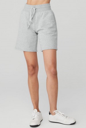 Short Alo Yoga High-Waist Easy Sweat Mujer Grises | Mexico UZY-634910