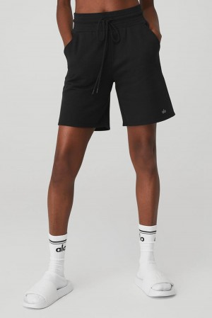 Short Alo Yoga High-Waist Easy Sweat Mujer Negros | Mexico SDE-417683