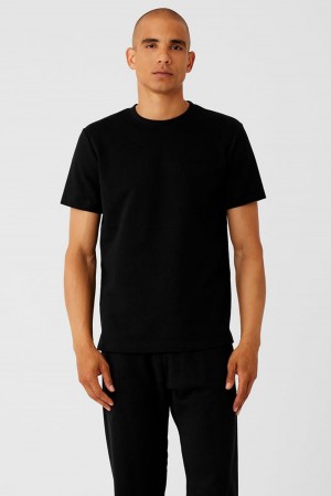 Short Sleeve Alo Yoga Chill Hombre Negros | Mexico WNO-243087