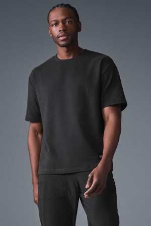Short Sleeve Alo Yoga Double Take Hombre Negros | Mexico UBZ-384176
