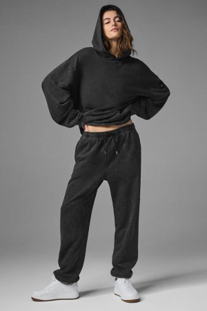 Sudadera con Capucha Alo Yoga Chill Vintage Wash Mujer Negros Azules | Mexico WHA-475268
