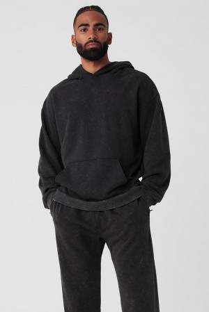 Sudadera con Capucha Alo Yoga Chill Vintage Wash Hombre Negros Azules | Mexico WFX-075429