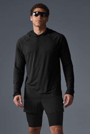 Sudadera con Capucha Alo Yoga Core Runner Hombre Negros | Mexico YHP-045618