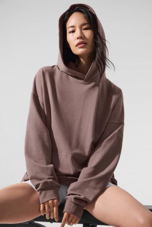 Sudadera con Capucha Alo Yoga Double Take Mujer Mushroom | Mexico NAT-130489