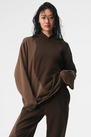 Sudadera con Capucha Alo Yoga Make Waves Mujer Espresso Tonal | Mexico IBO-815240